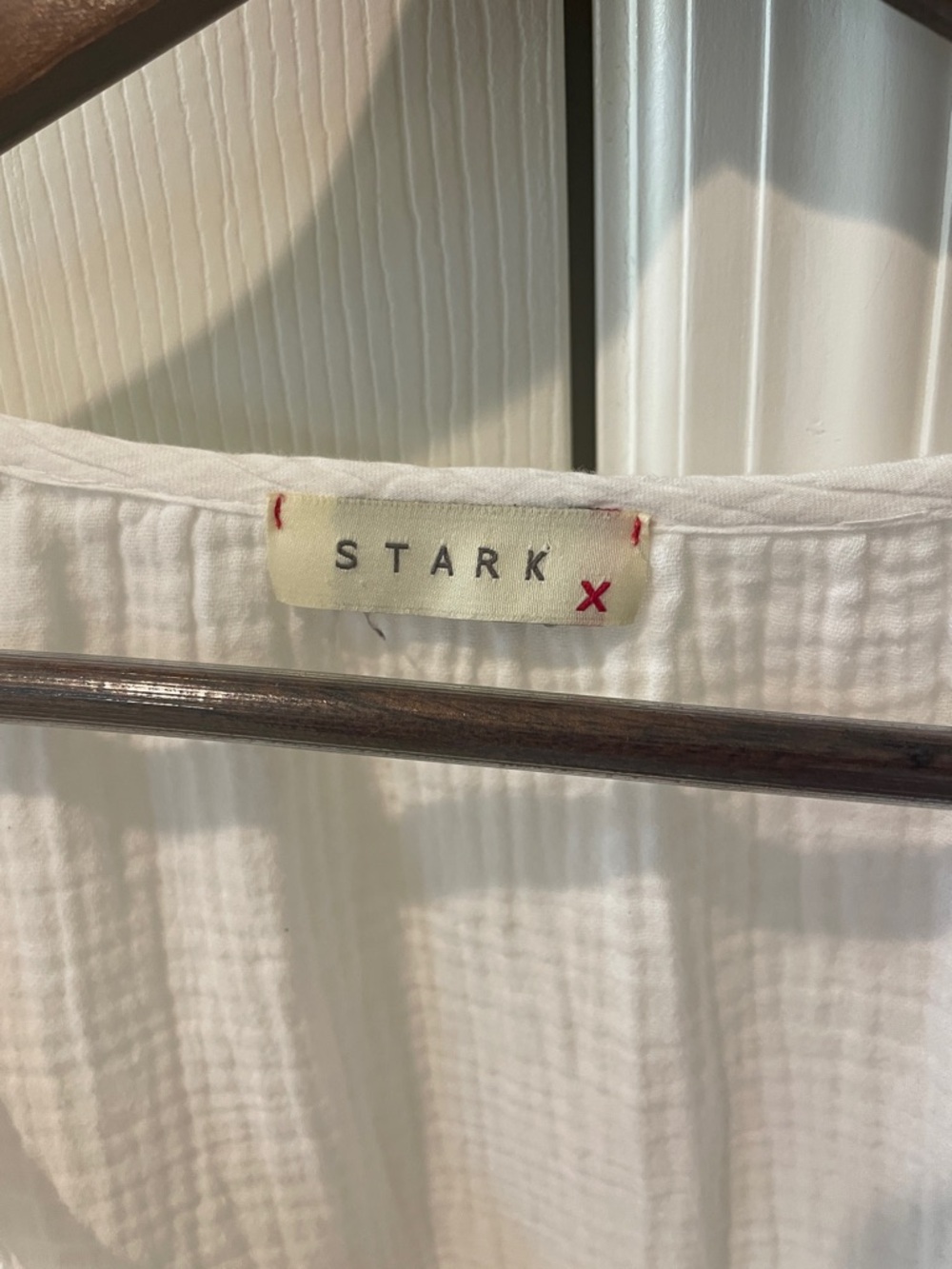 STARK White Gauze V-Neck Blouse - Picture 2 of 5